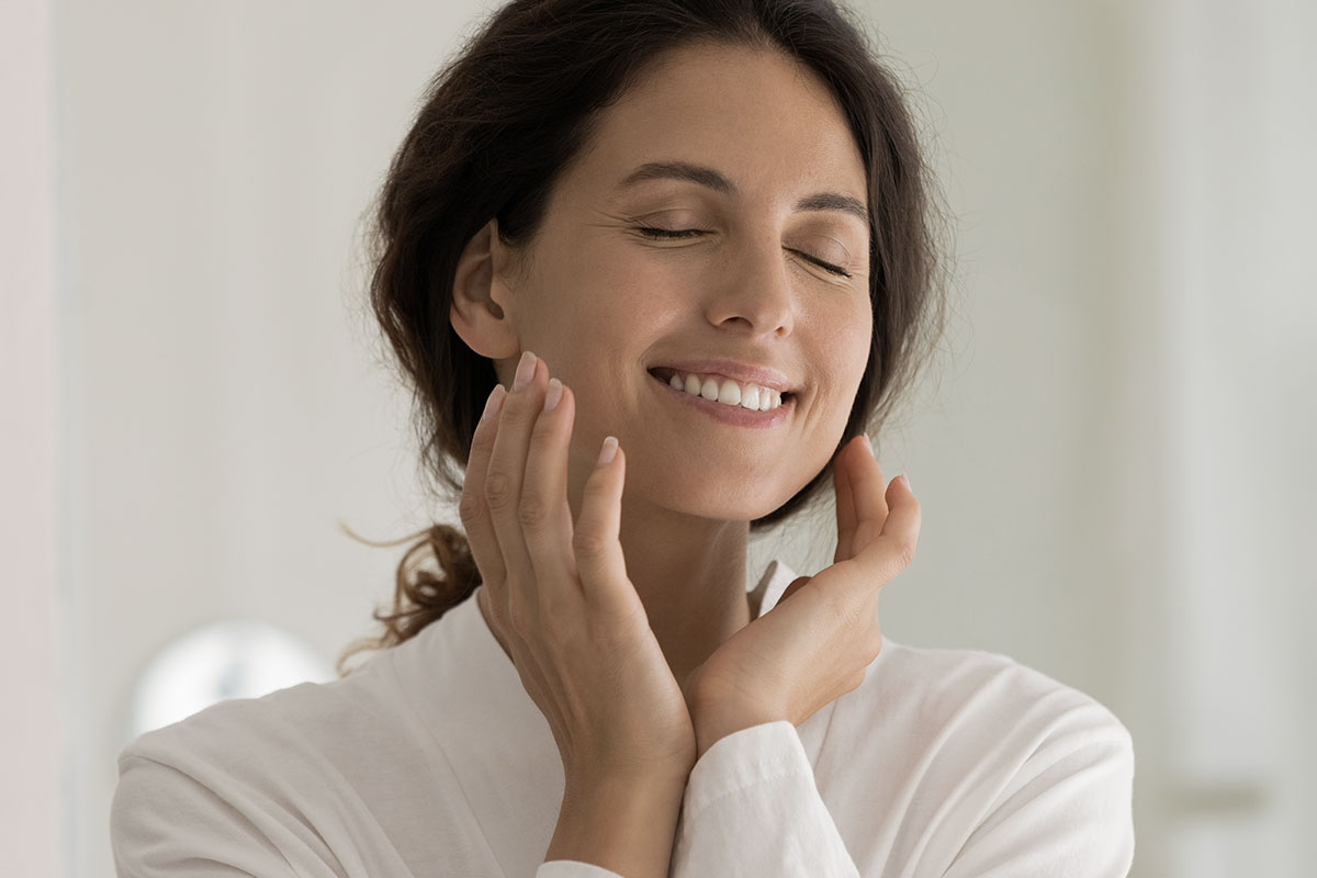 woman smiling after laser skin resurfacing in Morristown